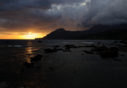 sunset and storm on Plakias bay